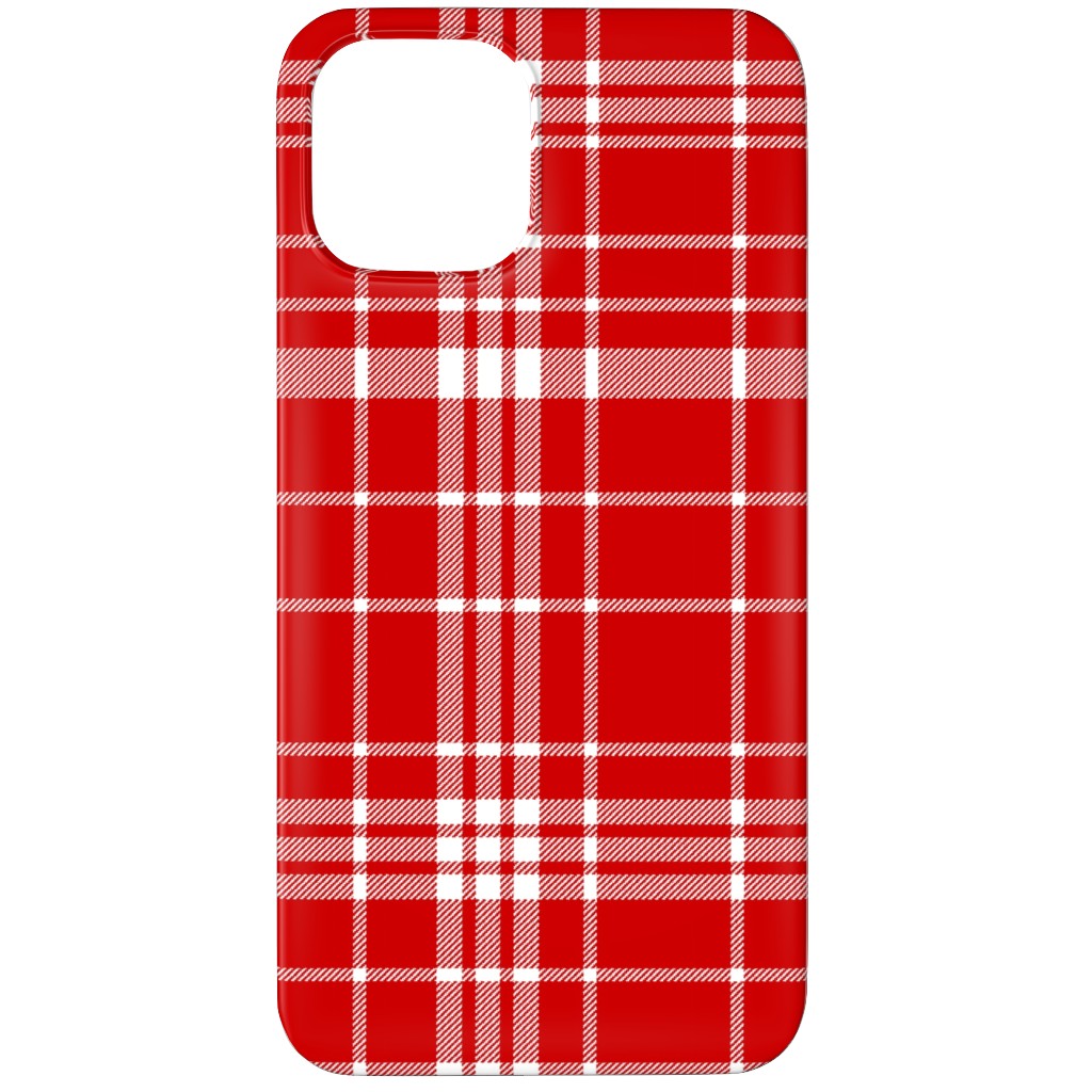 Tartan Check Phone Case, Silicone Liner Case, Matte, iPhone 12 Pro, Red