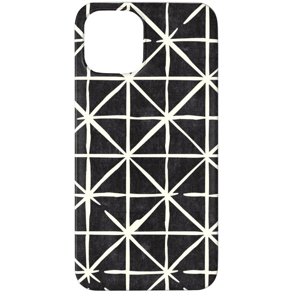 Geometric Triangles - Distressed Geometric Phone Case, Slim Case, Matte, iPhone 12 Pro, Black, Black