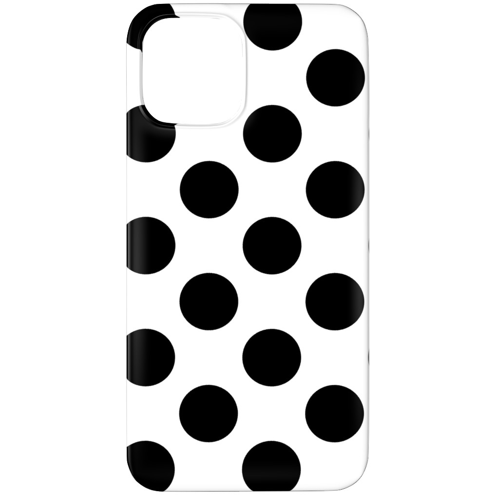 Polka Dot - Black and White Phone Case, Slim Case, Matte, iPhone 12 Pro, Black, Black