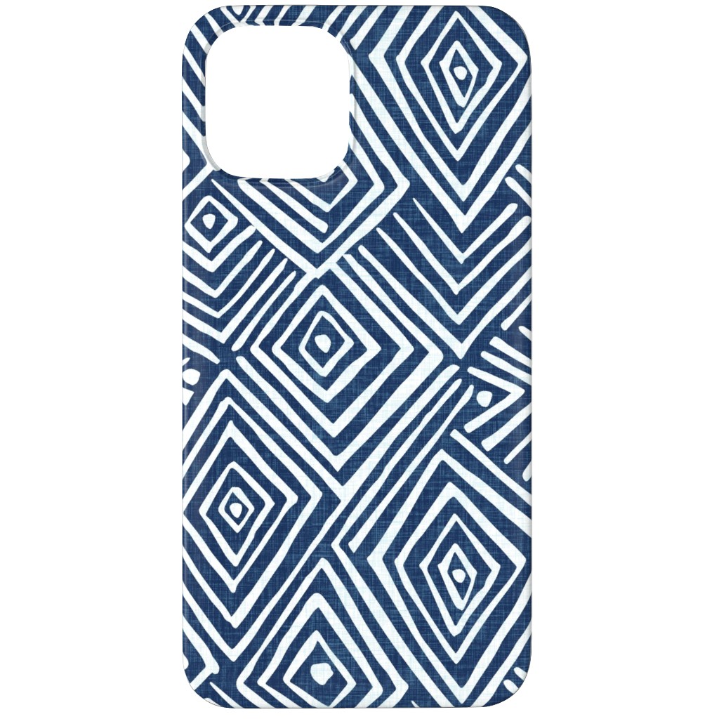 Diamond Mud Cloth -Blue Phone Case, Slim Case, Matte, iPhone 12 Pro, Blue, True Blue
