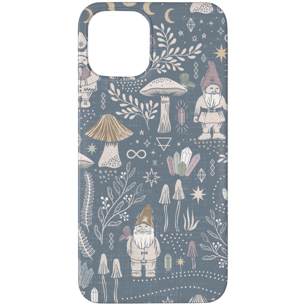 Magical Forest Gnomes - Earthy Blue Phone Case, Slim Case, Matte, iPhone 12 Pro, Blue
