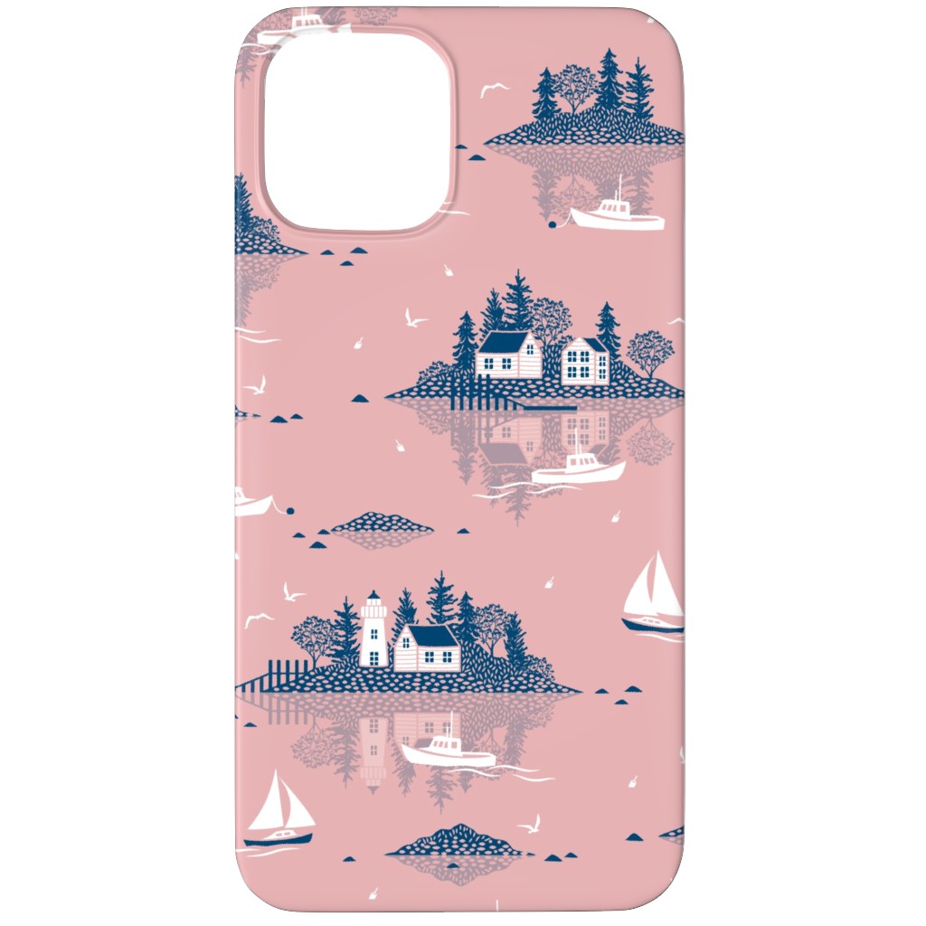 Maine Islands - Muted Pink Phone Case, Slim Case, Matte, iPhone 12 Pro, Pink, Bright Pink