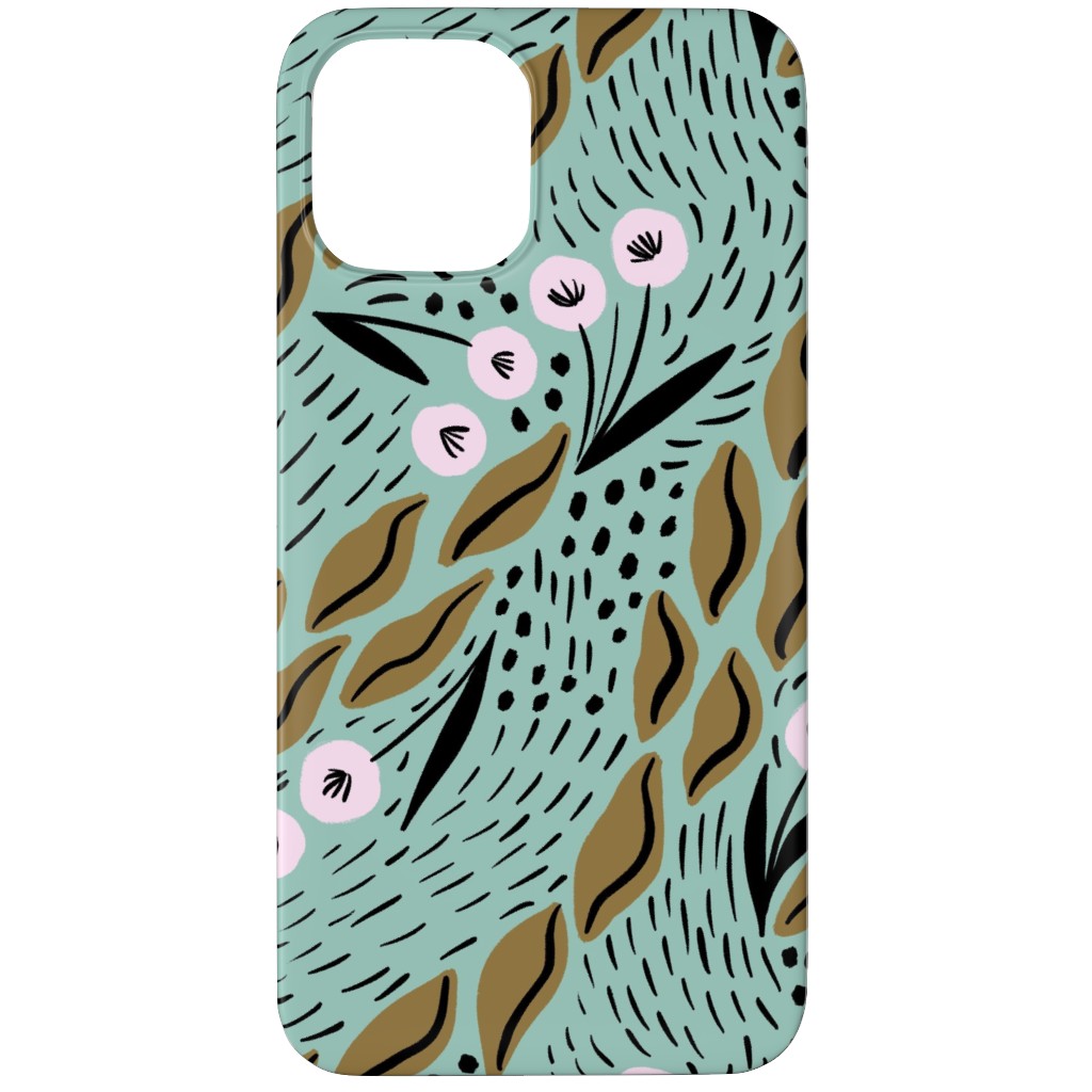 Flower Patch Lane on Mint Phone Case, Slim Case, Matte, iPhone 12 Pro, Green
