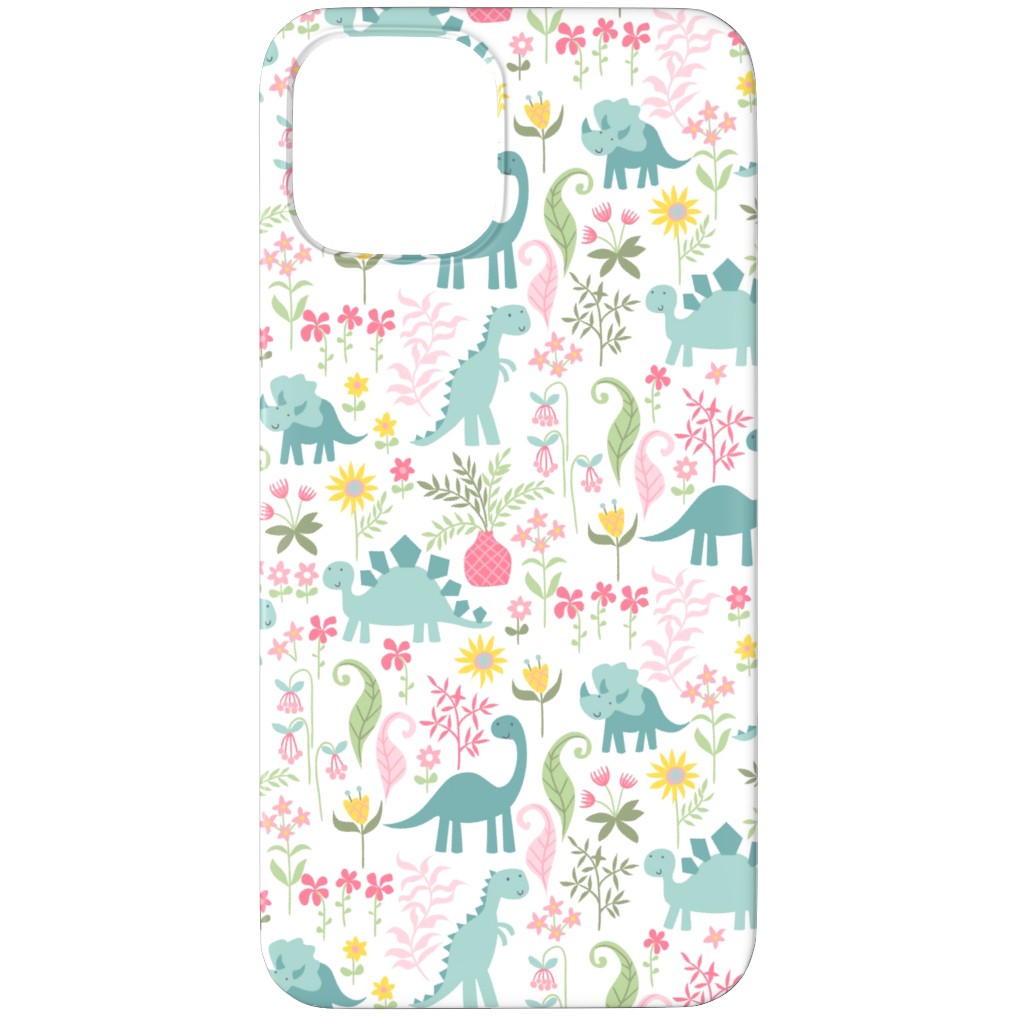 Dino Garden Phone Case, Slim Case, Matte, iPhone 12 Pro, Multicolor, White