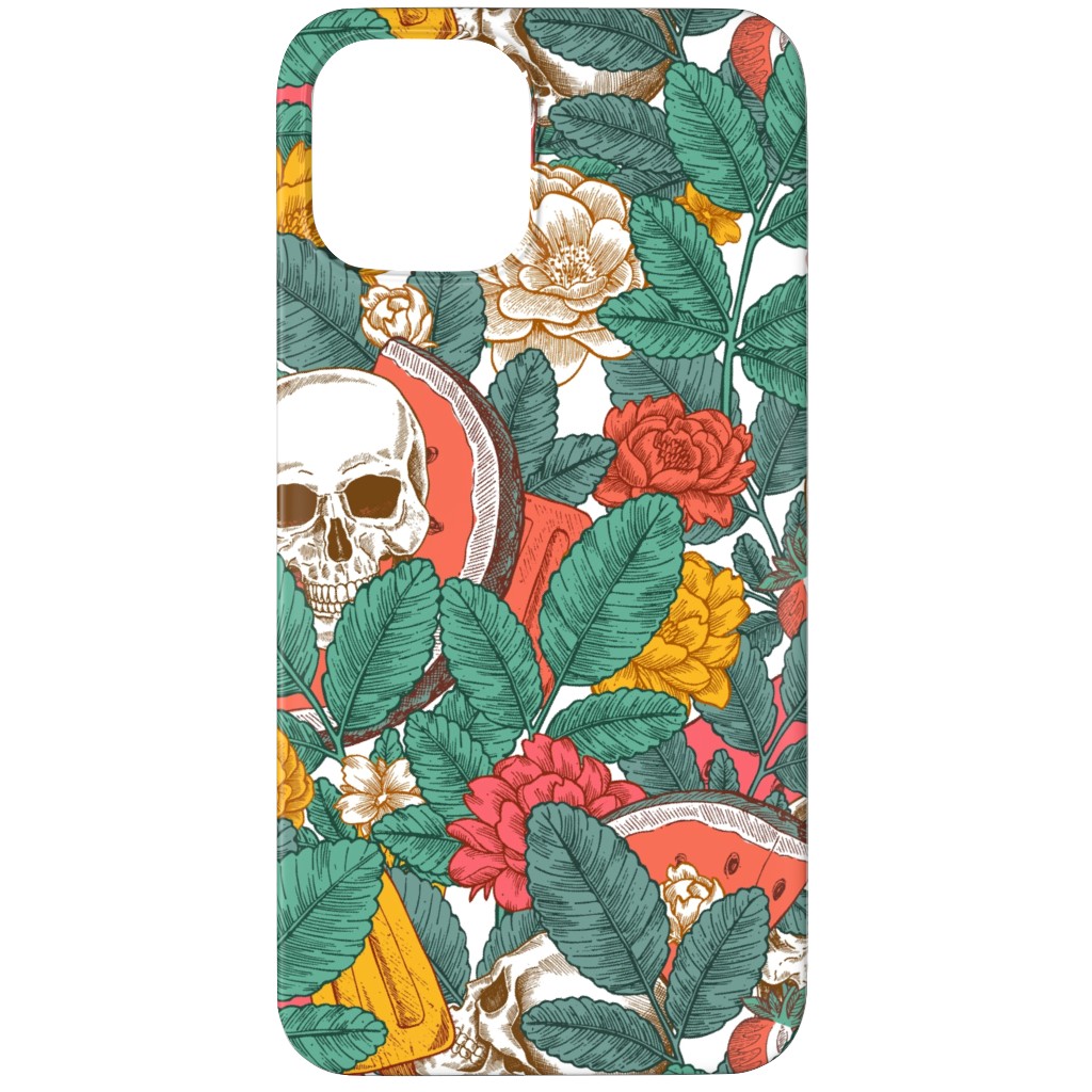 Summer Skull - Multi Phone Case, Slim Case, Matte, iPhone 12 Pro, Green, Classic Green