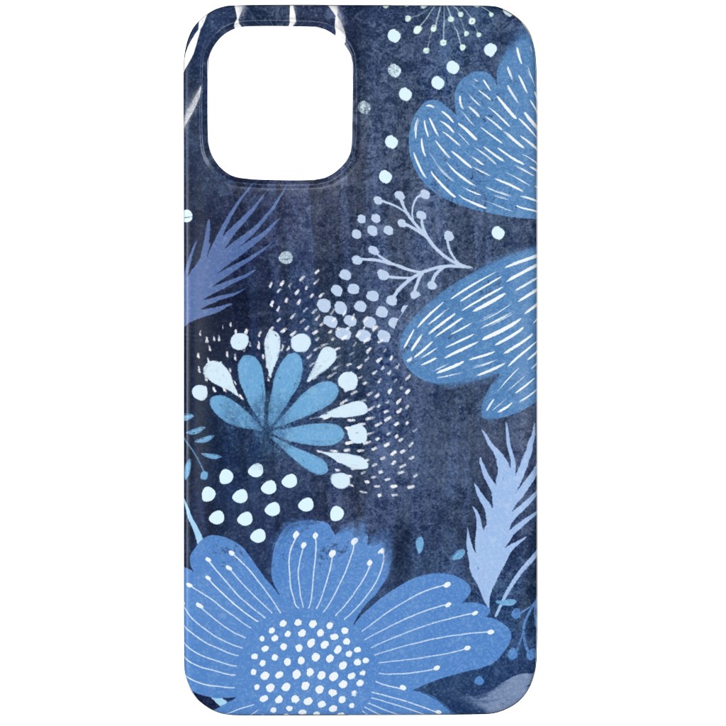 Shibori Flower Abundance - Blue Phone Case, Slim Case, Matte, iPhone 12 Pro, Blue