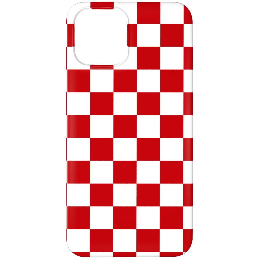 Checkerboard - Red and White Phone Case, Slim Case, Matte, iPhone 12 Pro, Red