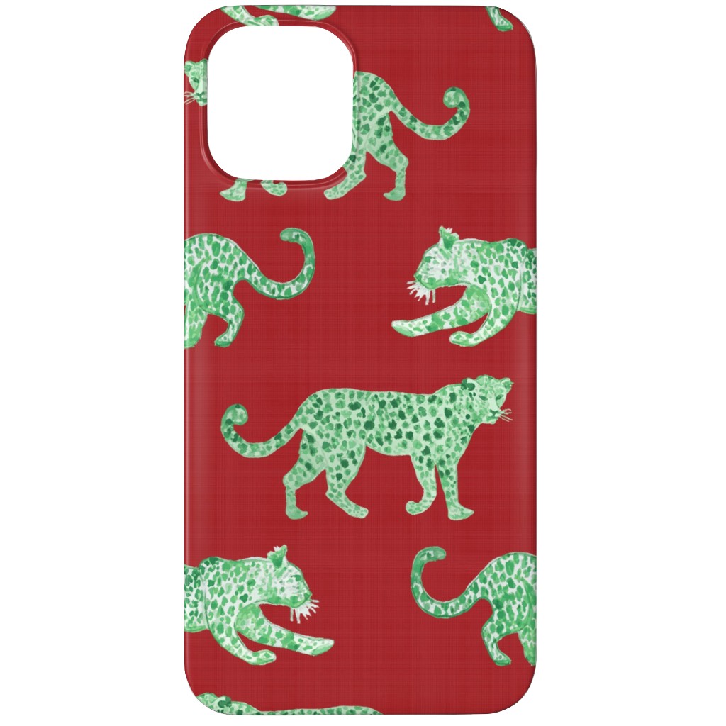 Leopard Parade Phone Case, Slim Case, Matte, iPhone 12 Pro, Red, Cinnamon