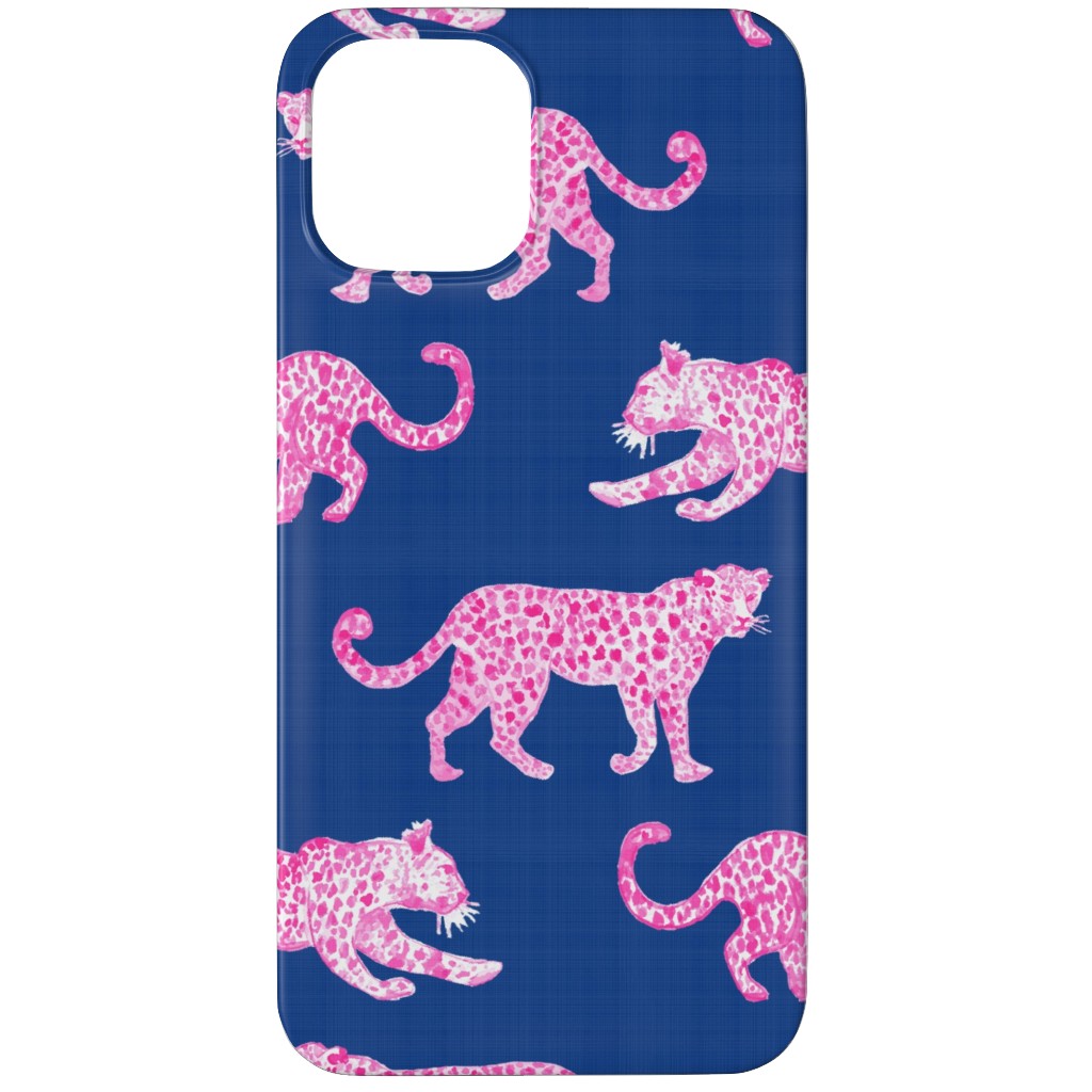 Leopard Parade Phone Case, Slim Case, Matte, iPhone 12 Pro, Blue, Royal