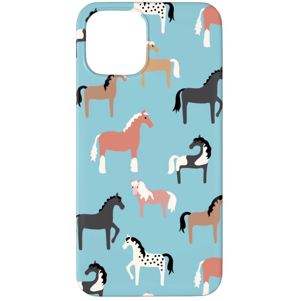 Horse Party Phone Case, Slim Case, Matte, iPhone 12 Pro, Blue