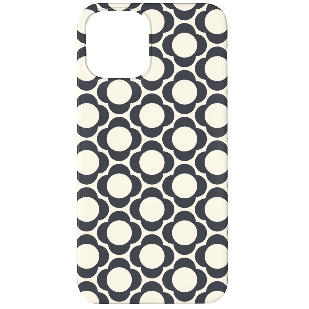 Lotta's Scandi Daisy - Navy on Cream Phone Case, Silicone Liner Case, Matte, iPhone 12, Beige