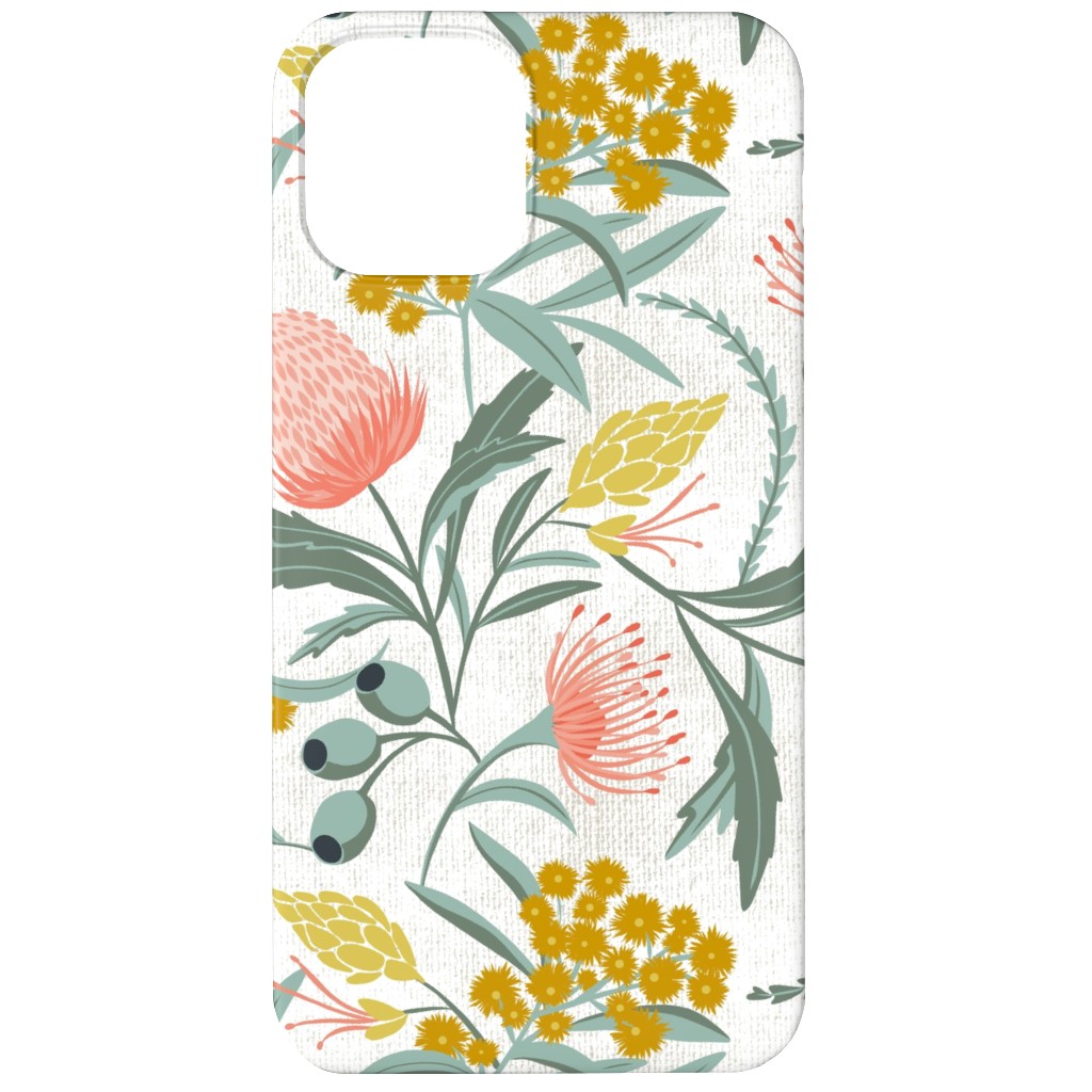 Flora Australis - Botanical - White Phone Case, Silicone Liner Case, Matte, iPhone 12, Multicolor