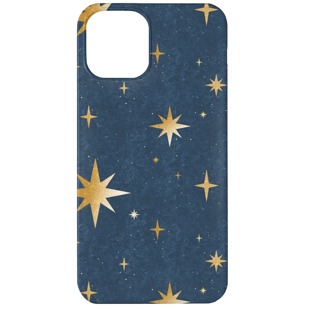 Art Deco Starbursts - Blue Phone Case, Silicone Liner Case, Matte, iPhone 12, Blue, True Blue