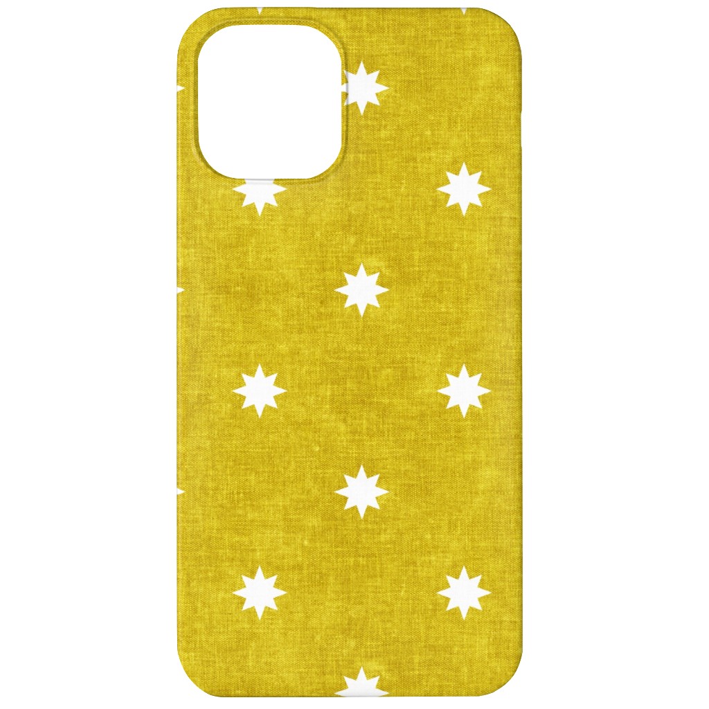 Vintage Stars Phone Case, Silicone Liner Case, Matte, iPhone 12, Yellow