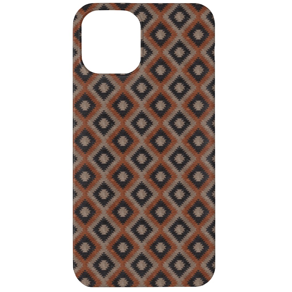 Aztec Phone Case, Silicone Liner Case, Matte, iPhone 12, Brown