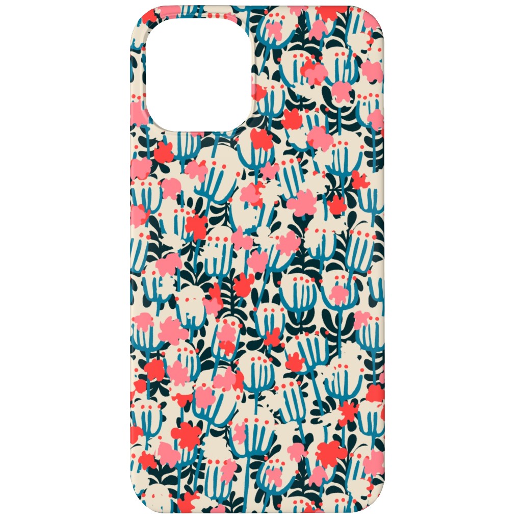 Bazaar Cosmic Blossom - Multi Phone Case, Silicone Liner Case, Matte, iPhone 12, Pink