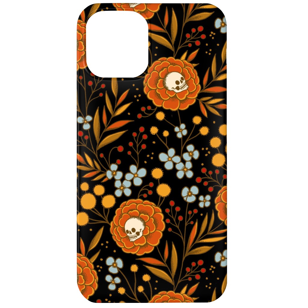 Halloween Floral - Multi Phone Case, Silicone Liner Case, Matte, iPhone 12, Multicolor