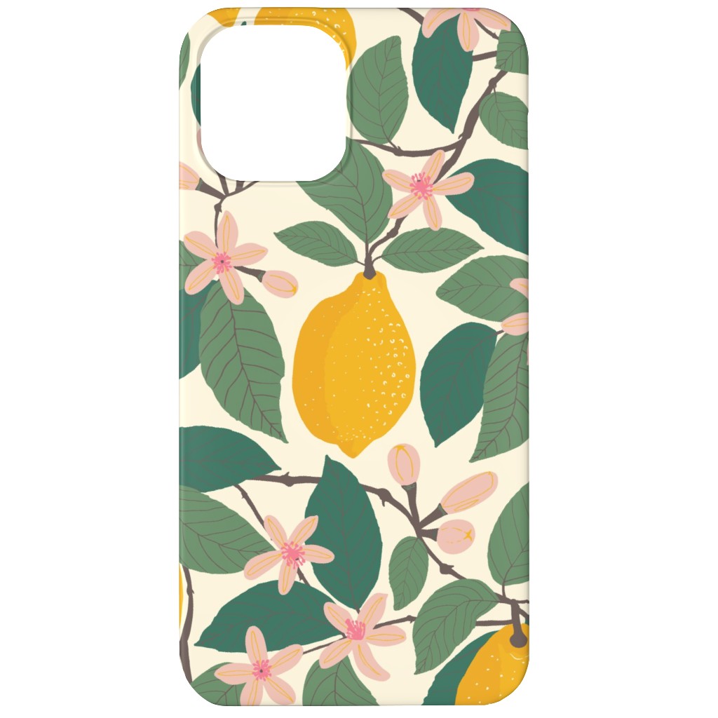 Lemon Tree - Yellow Phone Case, Silicone Liner Case, Matte, iPhone 12, Yellow