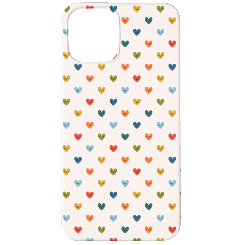 Cute Colored Hearts - Multi Phone Case, Silicone Liner Case, Matte, iPhone 12, Multicolor