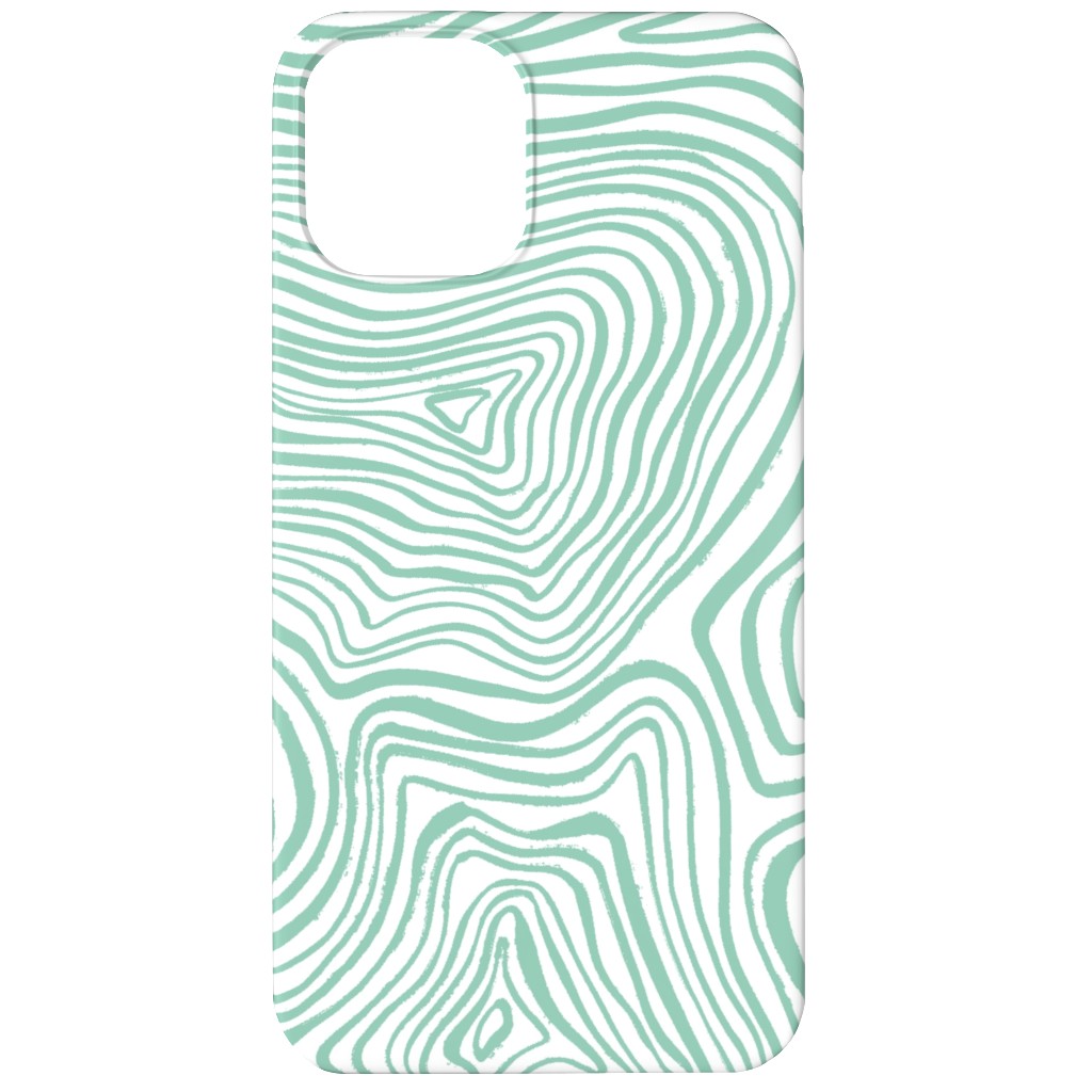 Abstract Wavy Lines - Green Phone Case, Silicone Liner Case, Matte, iPhone 12, Green
