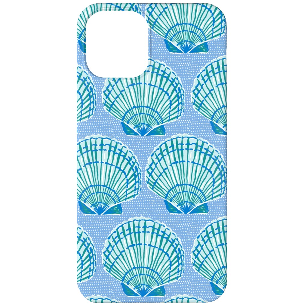 Clams - Blue Phone Case, Silicone Liner Case, Matte, iPhone 12, Blue