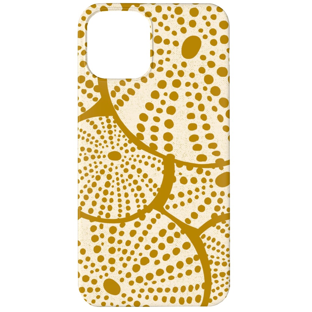 Bed of Nautical Sea Urchins - Ivory on Golden Yellow Phone Case, Silicone Liner Case, Matte, iPhone 12, Yellow