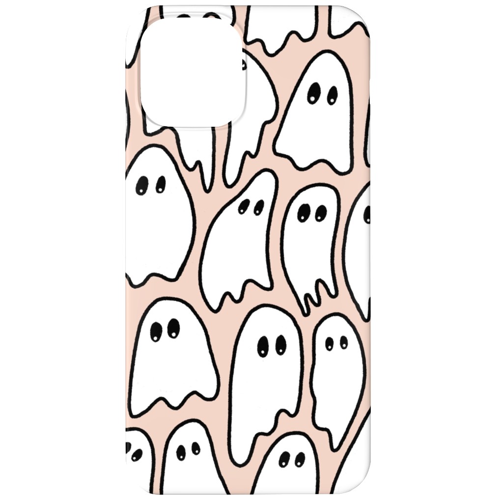 Ghosted Ghosts Phone Case, Silicone Liner Case, Matte, iPhone 12, Pink