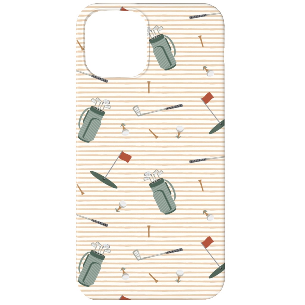 Tee Time - Neutral Phone Case, Silicone Liner Case, Matte, iPhone 12, Beige, Pearl