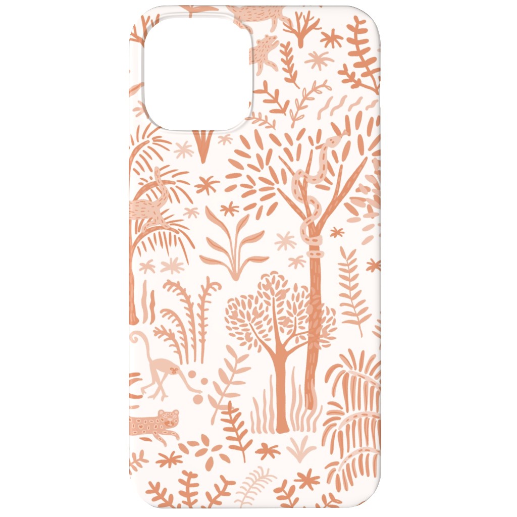 Indian Garden - Peachy Phone Case, Silicone Liner Case, Matte, iPhone 12, Pink, Bright Pink