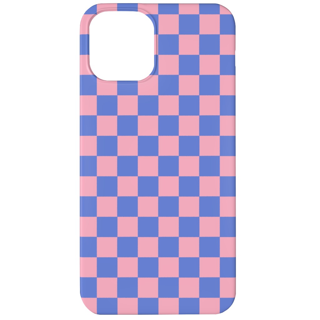 Fun Checkers - Pink and Purple Phone Case, Silicone Liner Case, Matte, iPhone 12, Pink