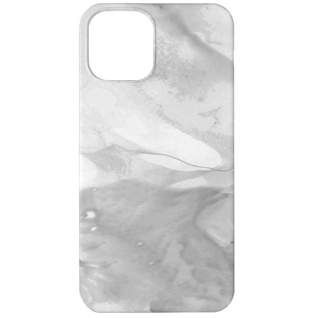 Carerra Marble - Watercolor Phone Case, Silicone Liner Case, Matte, iPhone 12, Gray, Gray