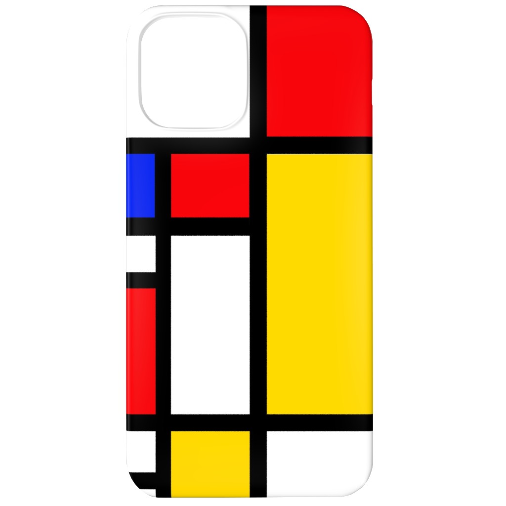 Mondrian Phone Case, Silicone Liner Case, Matte, iPhone 12, Multicolor