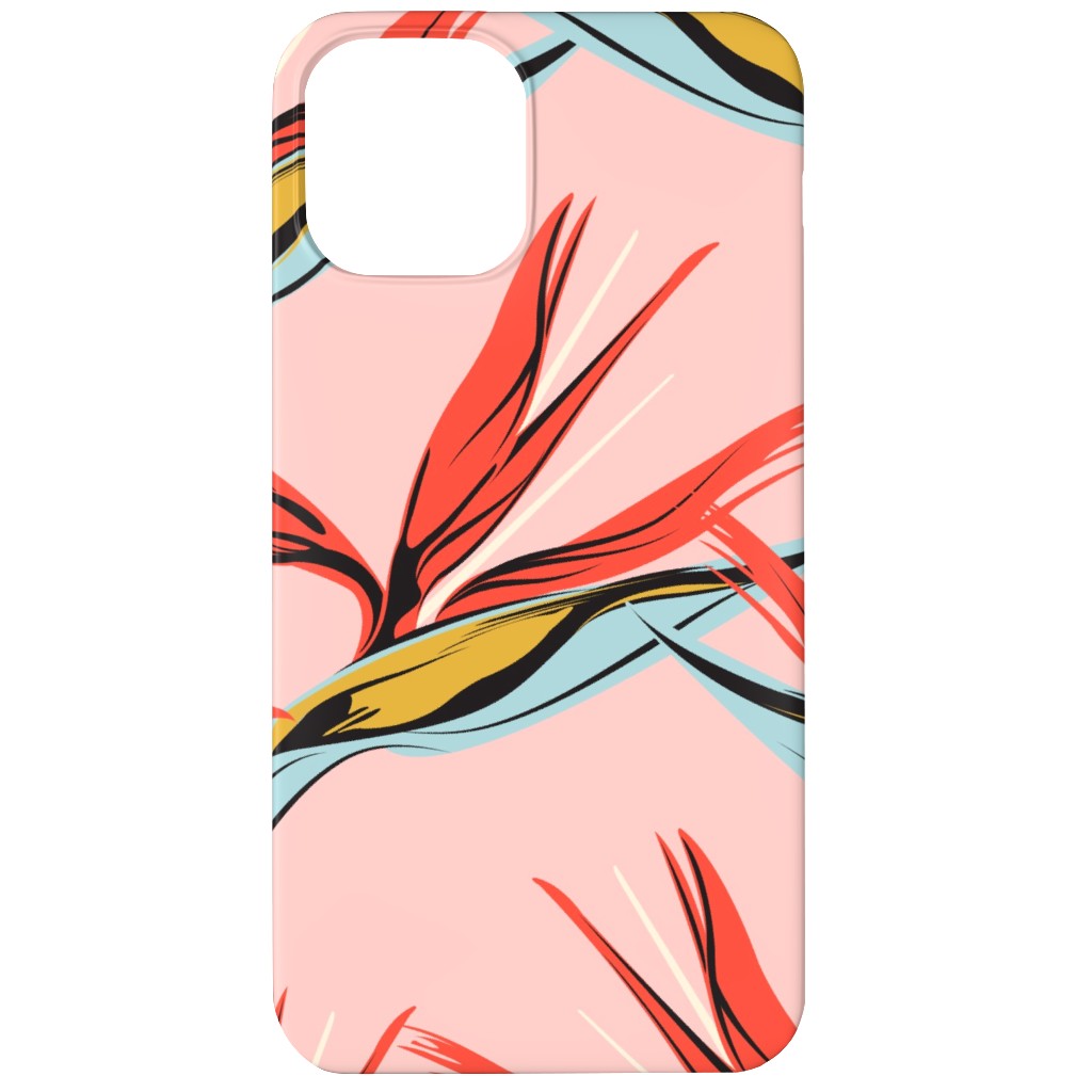 Bird of Paradise Phone Case, Silicone Liner Case, Matte, iPhone 12, Pink