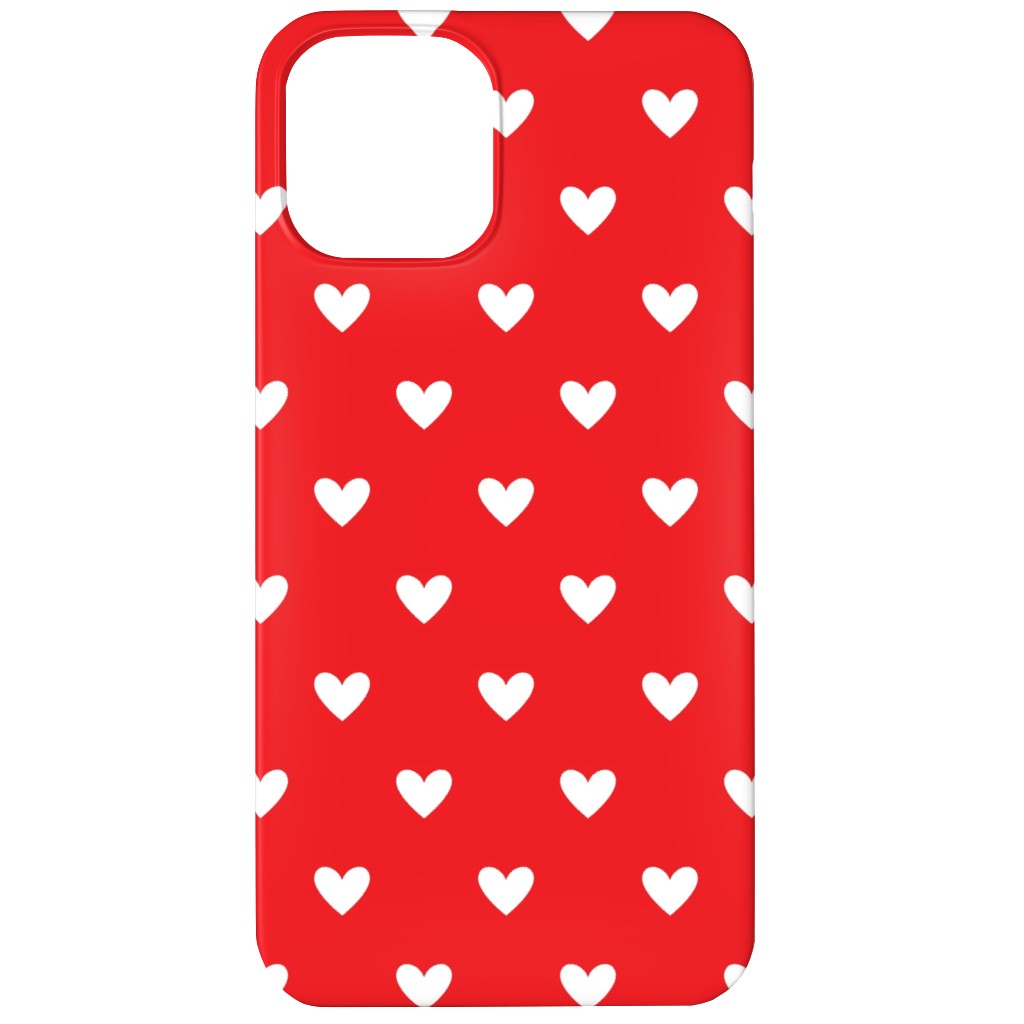 Love Hearts - Red Phone Case, Silicone Liner Case, Matte, iPhone 12, Red