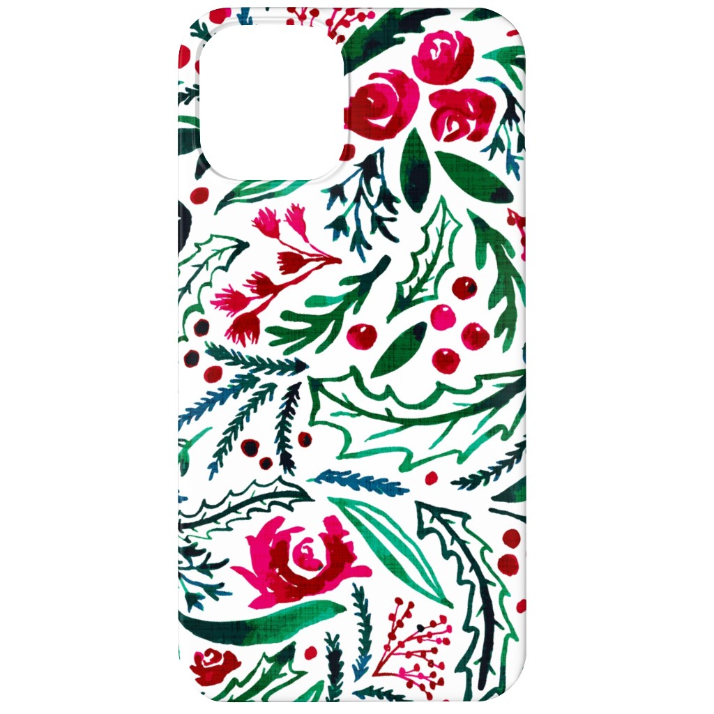 Noel Collection - Loose Floral Phone Case, Silicone Liner Case, Matte, iPhone 12, Multicolor