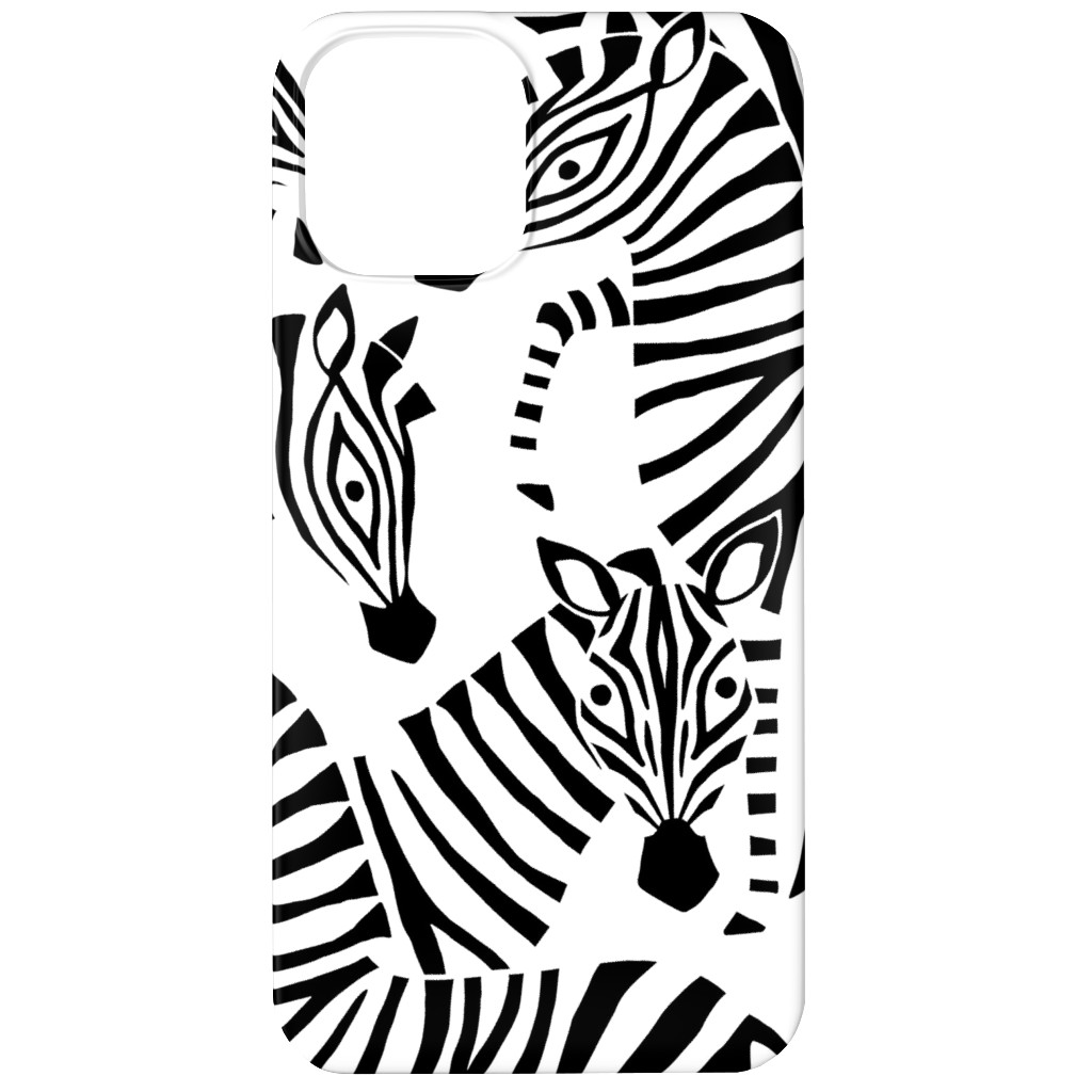 Zebras - Black & White Phone Case, Silicone Liner Case, Matte, iPhone 12, Black