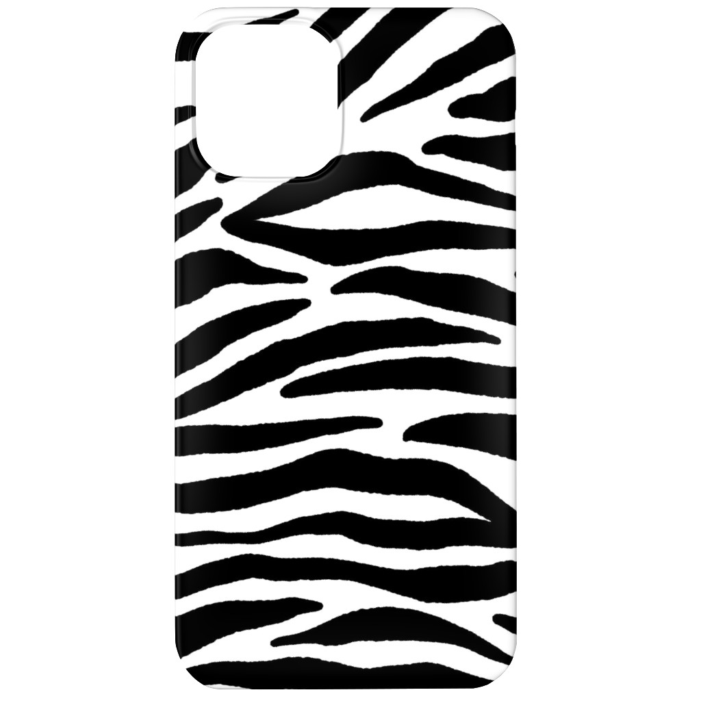 Zebra Print - Black and White Phone Case, Silicone Liner Case, Matte, iPhone 12, Black