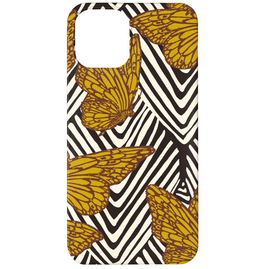 Enchanted Butterfly - Gold Phone Case, Silicone Liner Case, Matte, iPhone 12, Yellow