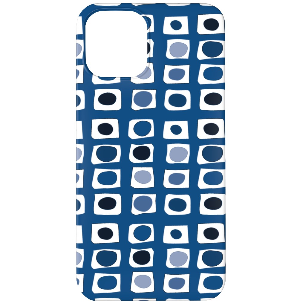Little White Rectangles - Classic Blue Phone Case, Silicone Liner Case, Matte, iPhone 12, Blue