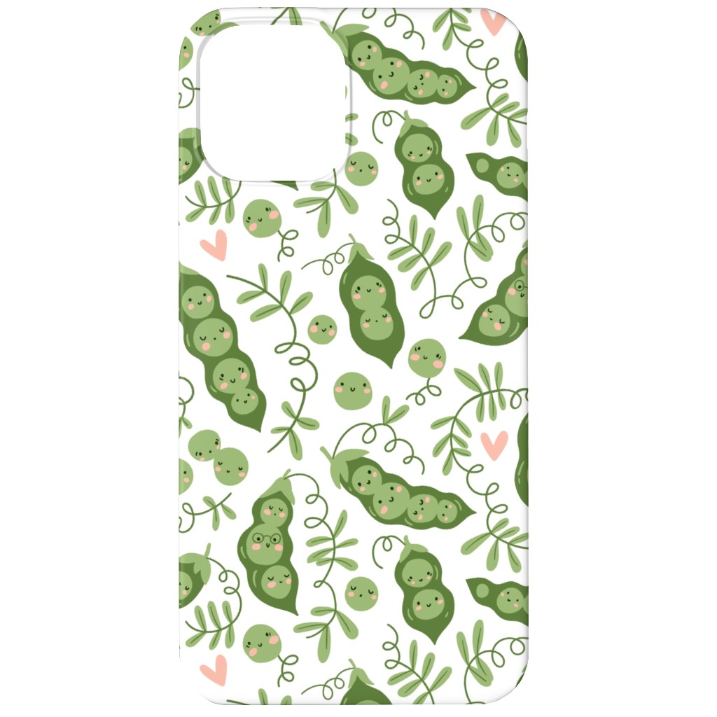 Cute Peas - Green Phone Case, Silicone Liner Case, Matte, iPhone 12, Green, Classic Green