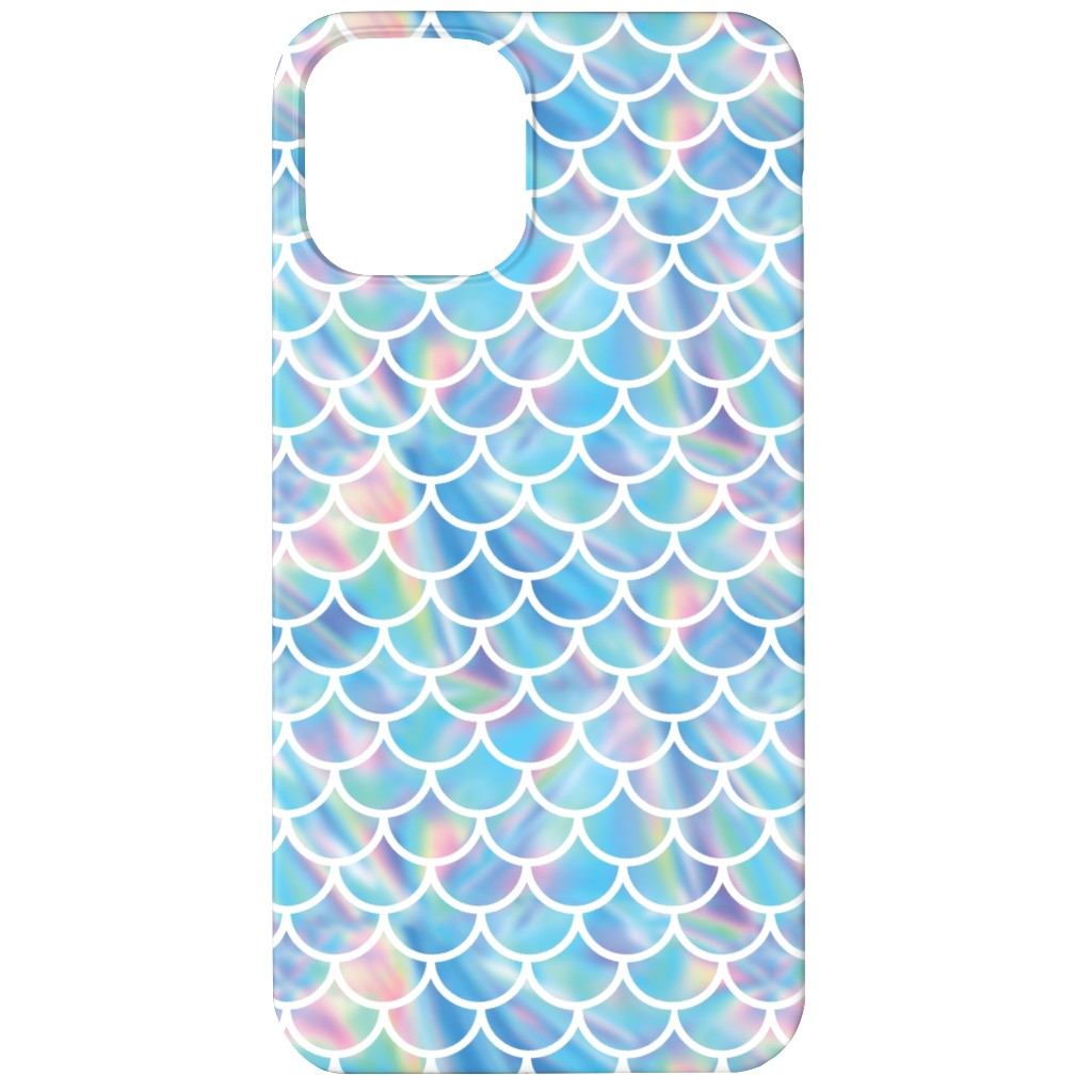 Mermaid Scales - Blue Phone Case, Silicone Liner Case, Matte, iPhone 12, Blue, True Blue