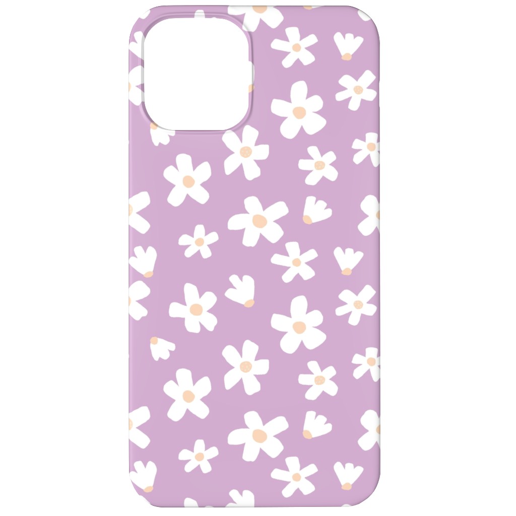 Daisy Garden Floral - Purple Phone Case, Slim Case, Matte, iPhone 12, Purple, Purple