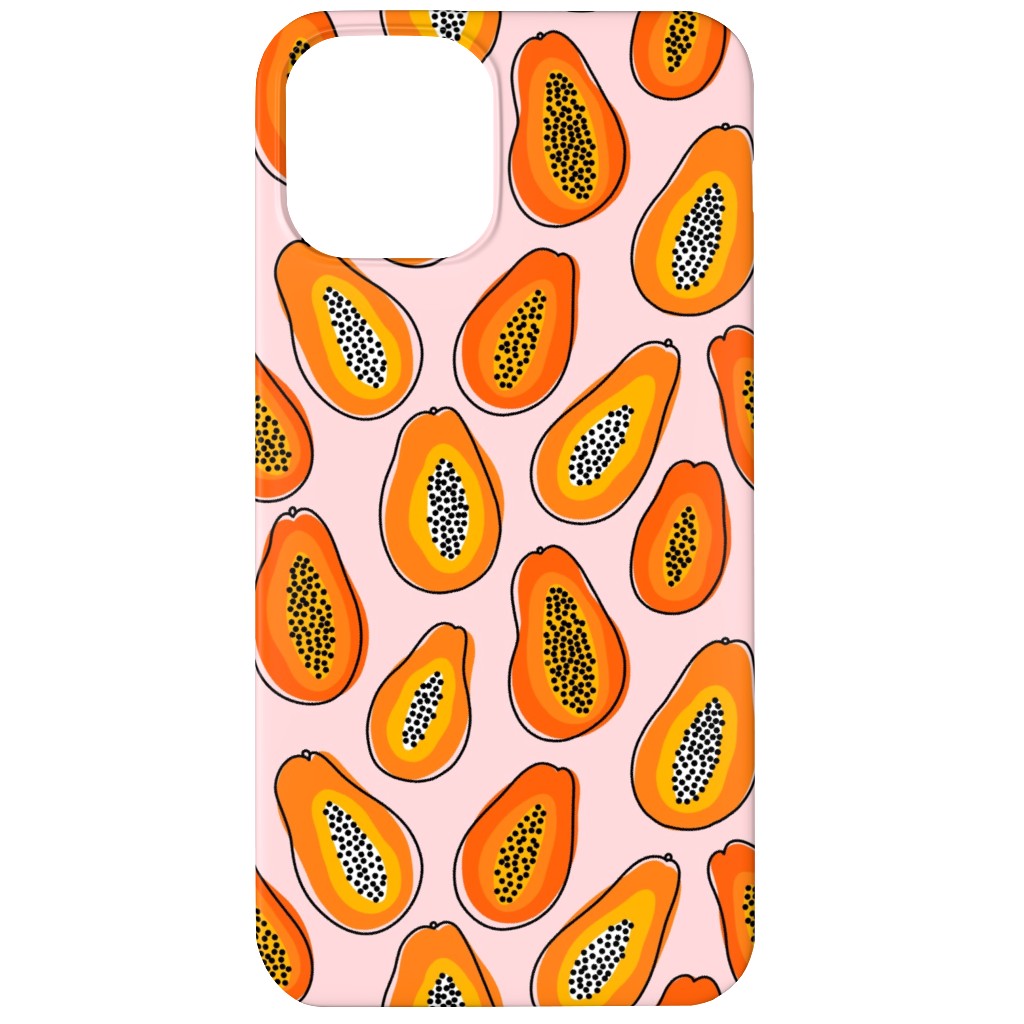 Abstract Papayas - Pink Phone Case, Slim Case, Matte, iPhone 12, Pink