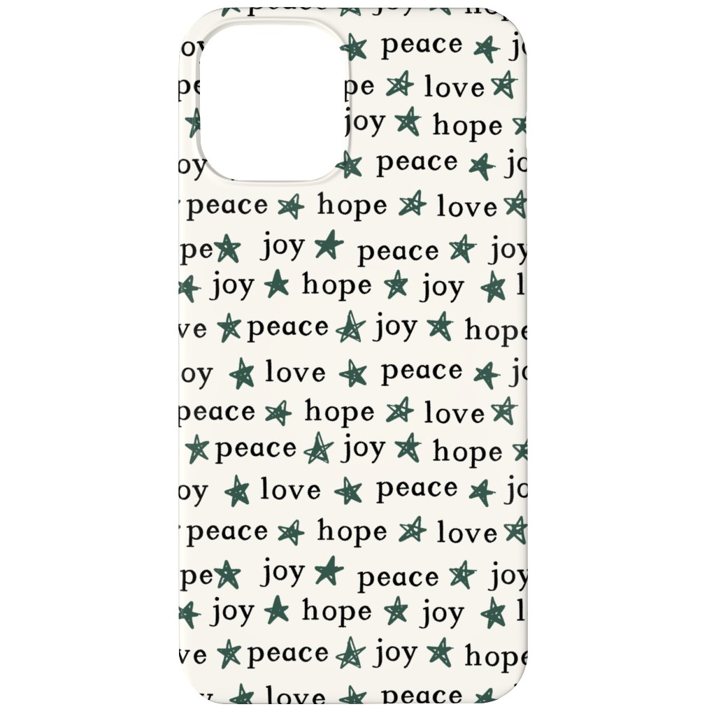 Peace Love Hope Joy - Beige Phone Case, Slim Case, Matte, iPhone 12, Beige