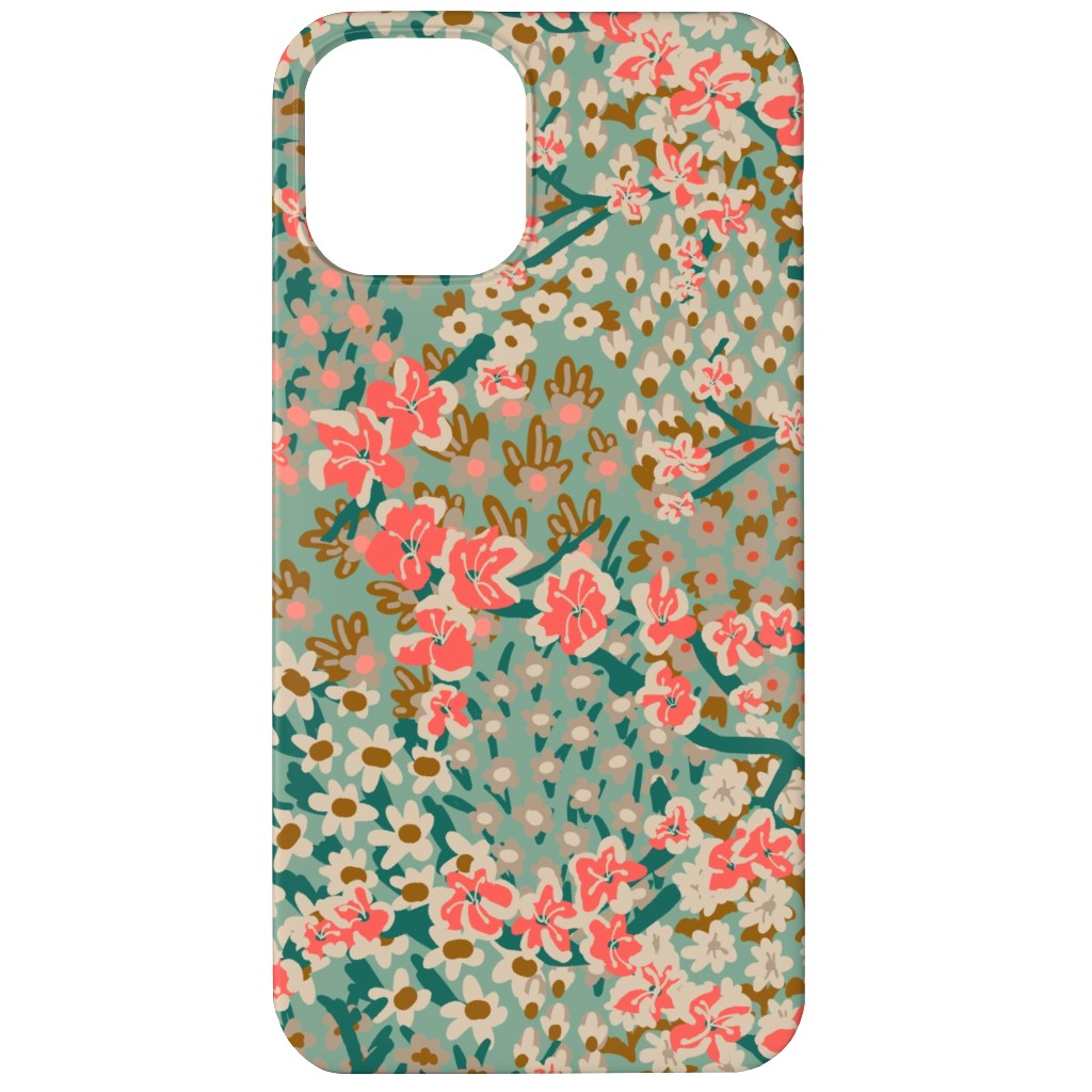 Bengal Kuma Floral - Multi Phone Case, Slim Case, Matte, iPhone 12, Green