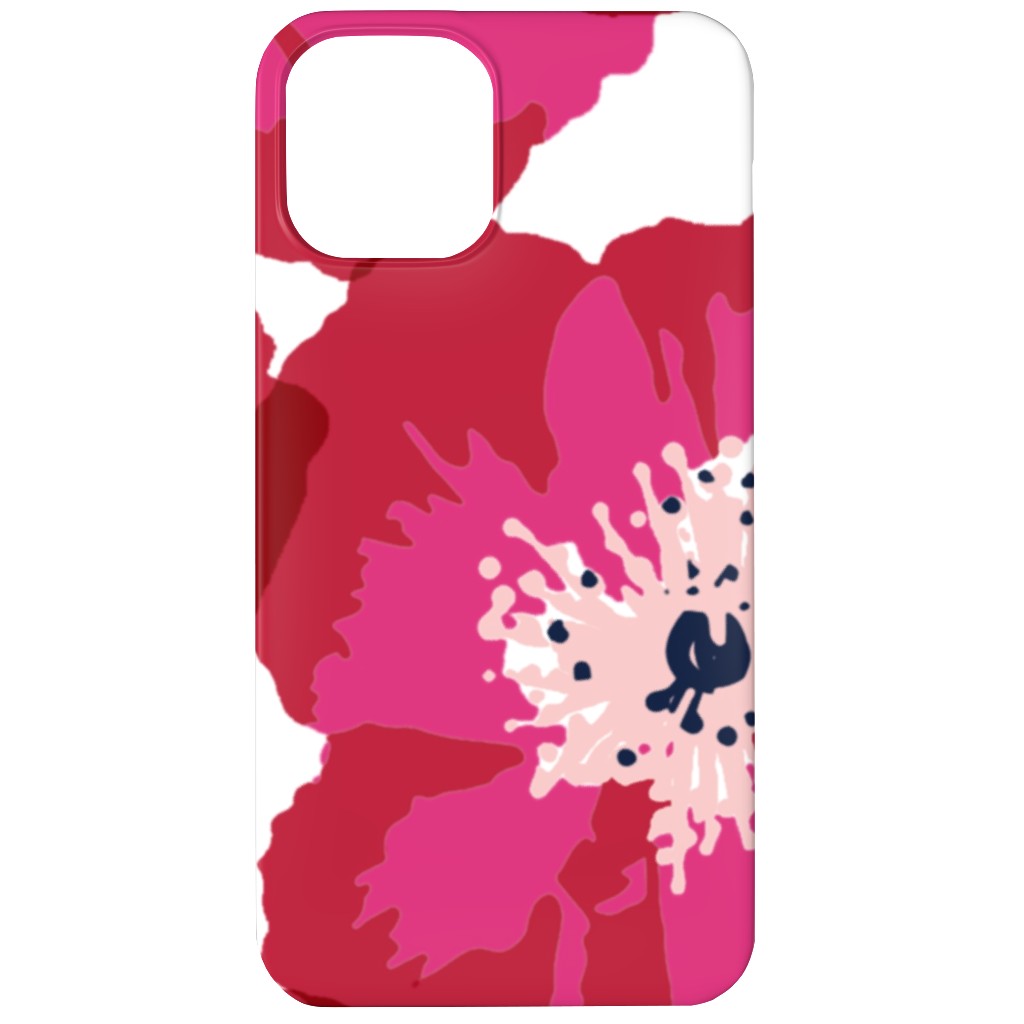 Really Big Poppies - Red Phone Case, Slim Case, Matte, iPhone 12, Pink, Bright Pink