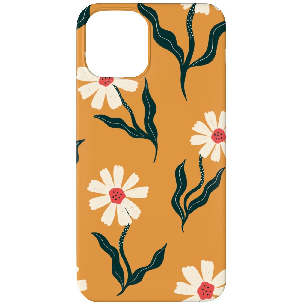 Flower Power - Orange Phone Case, Slim Case, Matte, iPhone 12, Yellow
