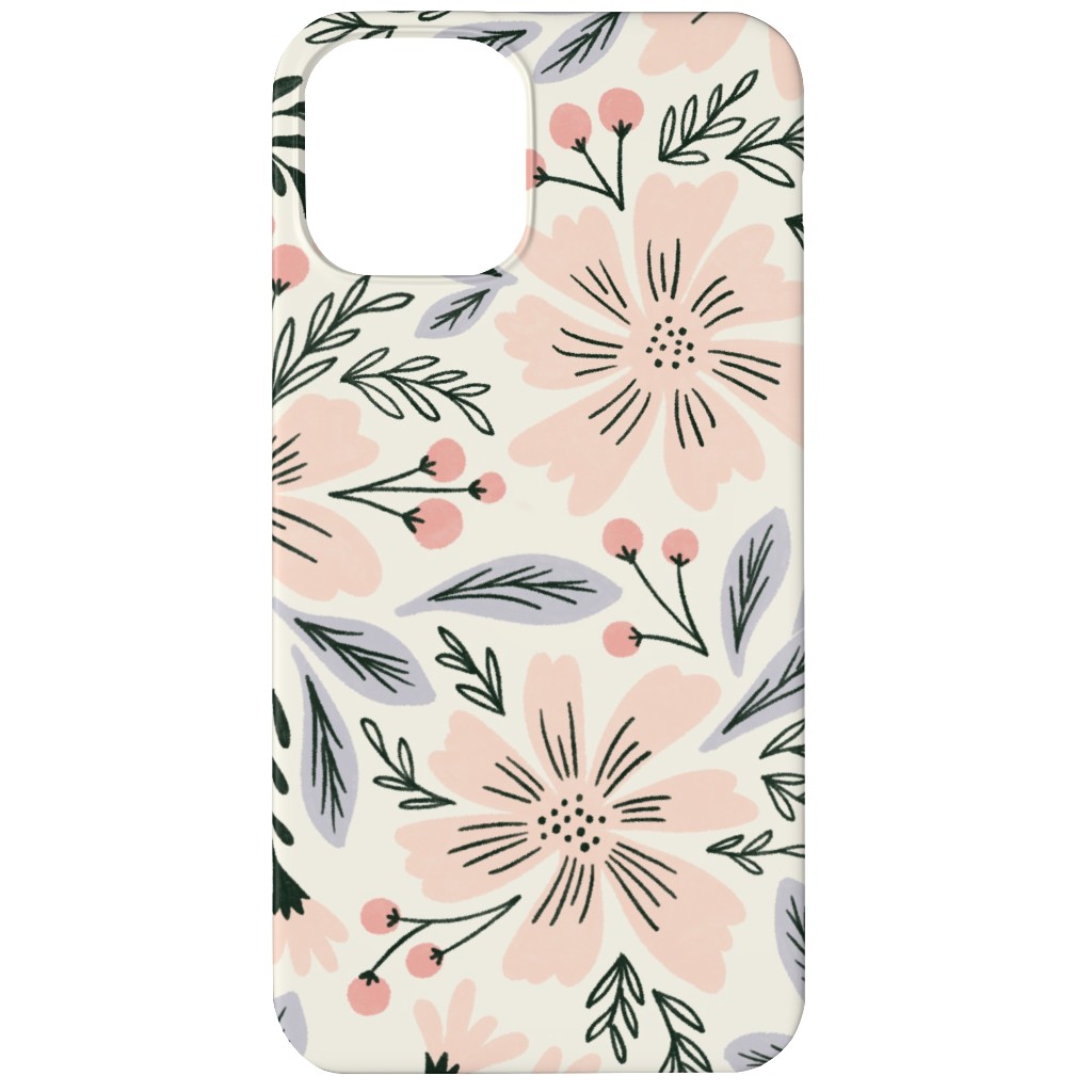 Flora - Pink Phone Case, Slim Case, Matte, iPhone 12, Pink