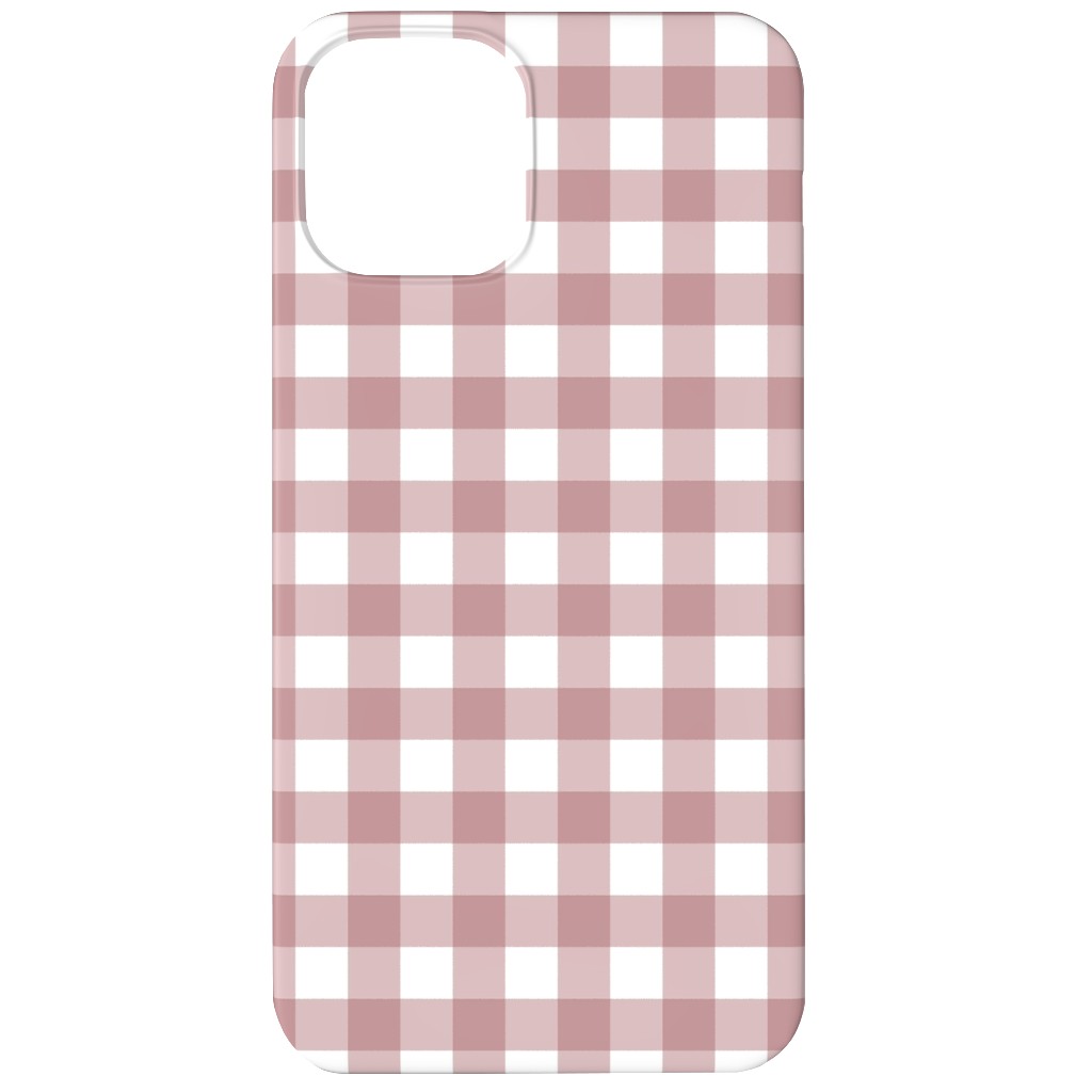 Gingham Check Phone Case, Slim Case, Matte, iPhone 12, Pink, Alpaca