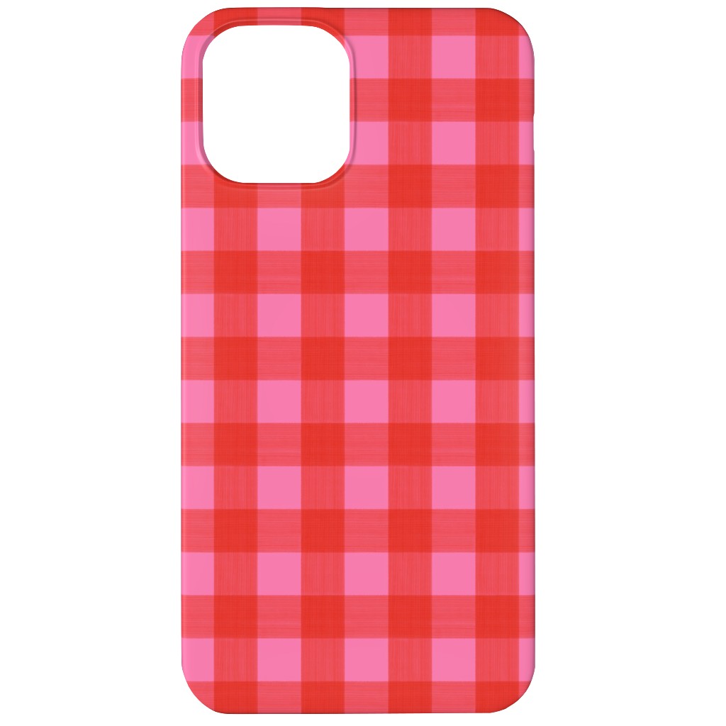 Valentine Buffalo Plaid Phone Case, Slim Case, Matte, iPhone 12, Pink